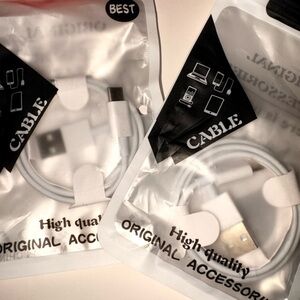 2 High-Quality USB Charging Cable - White